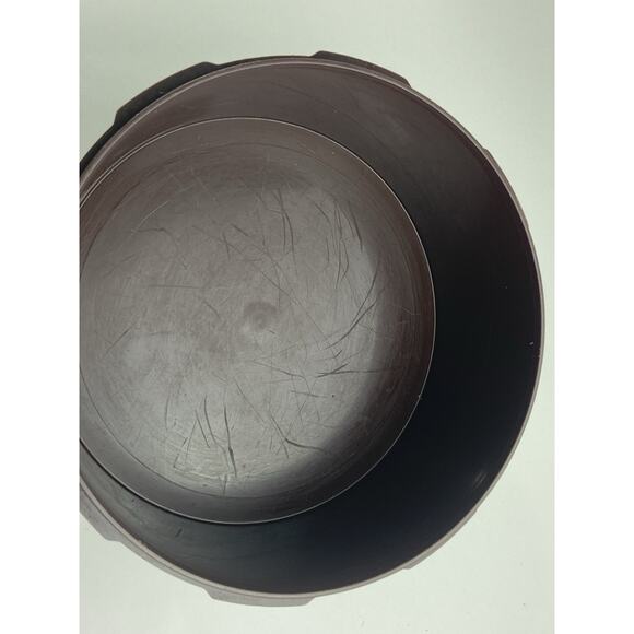 Tupperware Brown 8" Servalier Canister #1204-24 Lid 1205-7 Storage Vintage Clear - Picture 7 of 11